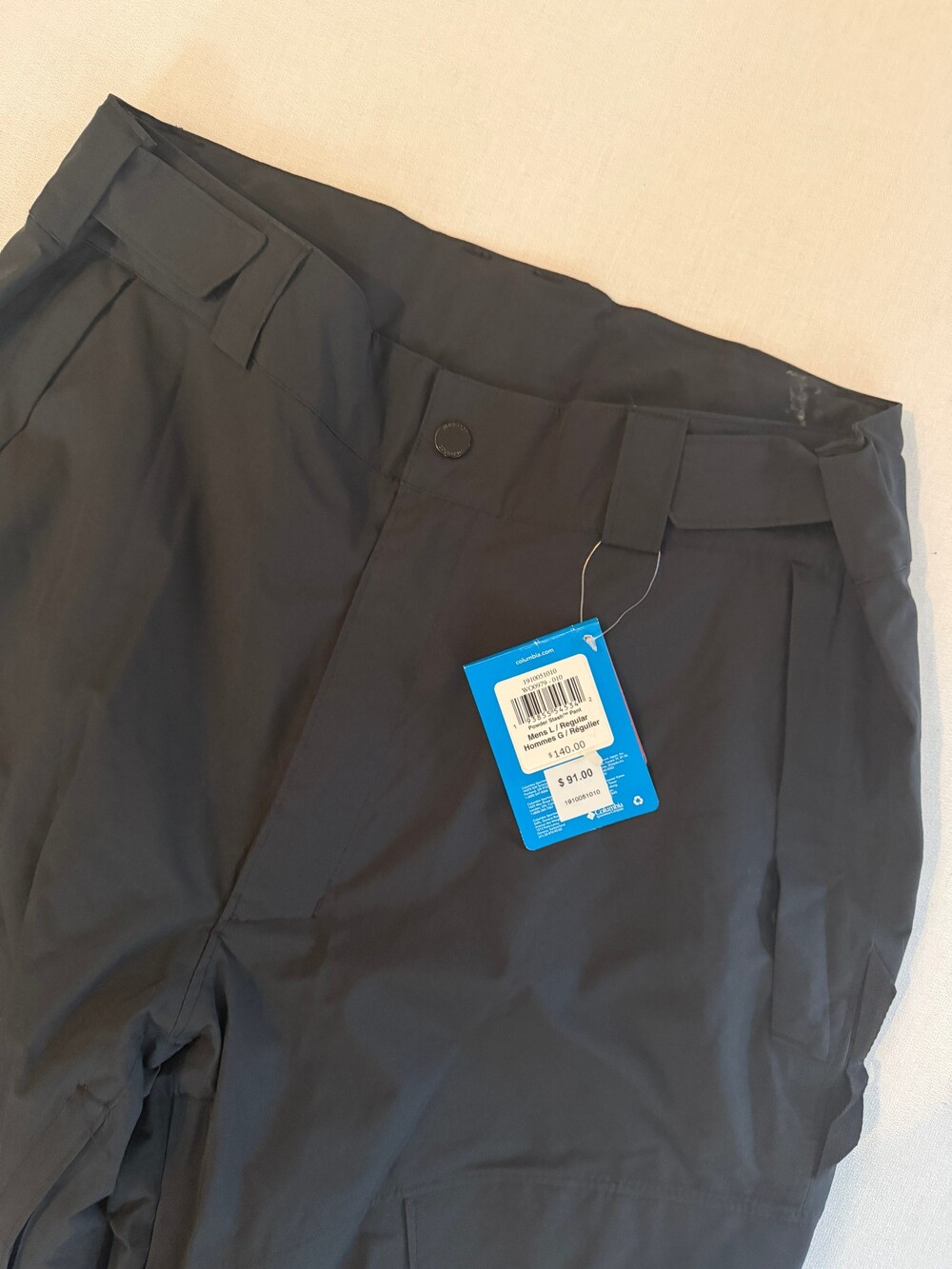 Columbia Powder Slash Pant Mens Large Black Cargo Pants 1022